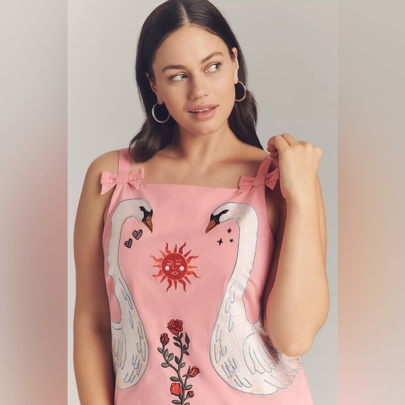 Maeve Embroidered Mini Shift Dress - Picture 6 of 13